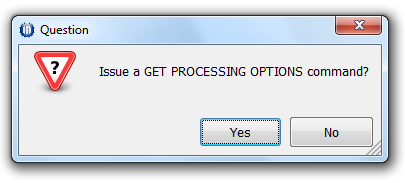 Screen capture showing Get Processing Options dialog box.